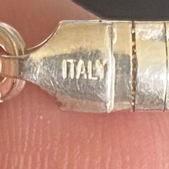 AOQ Sterling Herringbone Choker & Moonstone Pendant - Picture 6 of 8